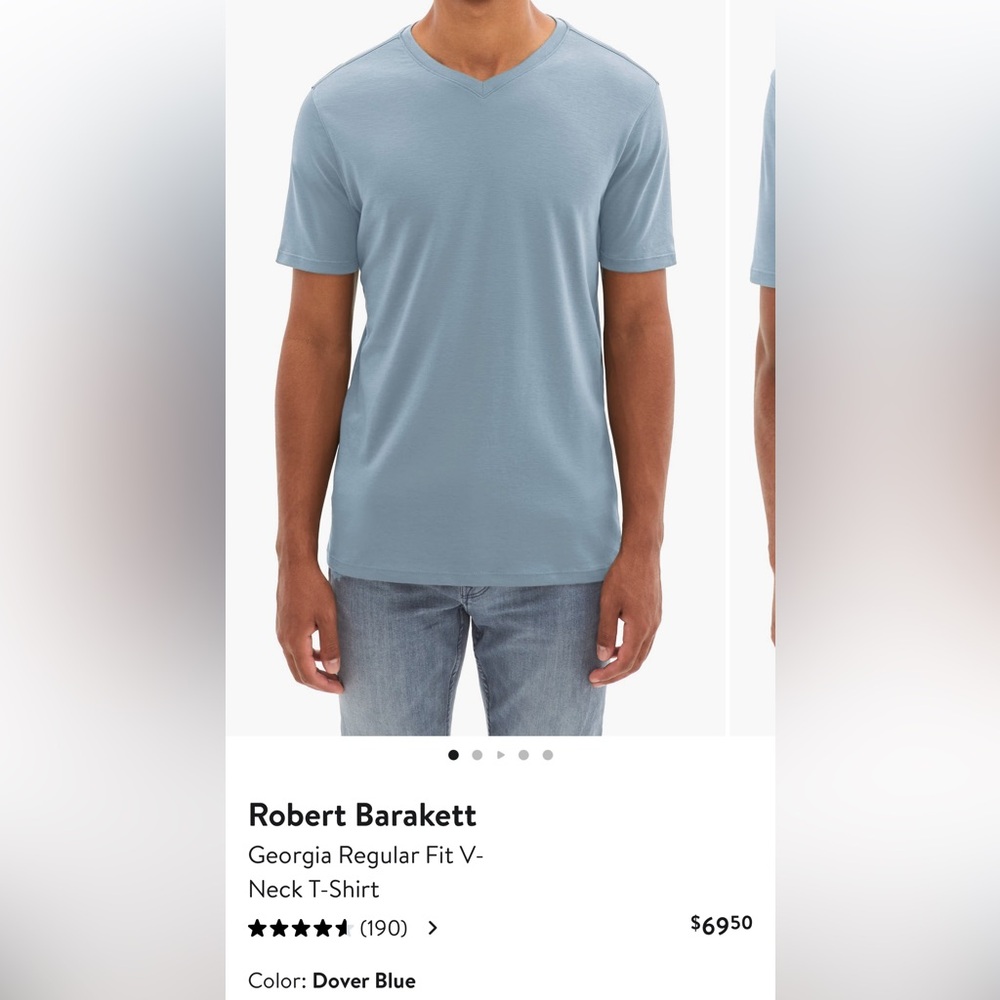 Robert Barakett Light Blue V-Neck T-Shirt
